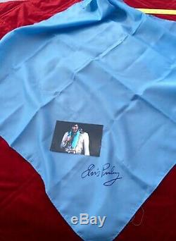 RARE Elvis Presley owned Concert worn Blue Scarf February 21st 1977 Charlotte NC