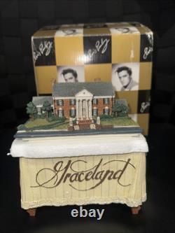 RARE Elvis Presley's GRACELAND The King Vintage 1998 Figurine Music Box Original