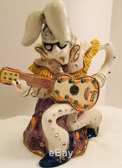RARE Fitz & Floyd Elvis Presley Bunny Rabbit Collectible Pitcher Sock Hopper