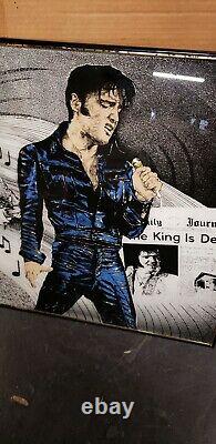 RARE Framed ELVIS PRESLEY EVOLUTION BAR MIRROR STAINED GLASS PAINTING 32 x 20