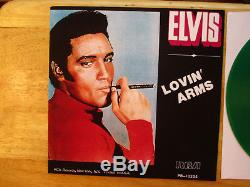 RARE MINT GREEN Vinyl Elvis Presley LOVIN' ARMS JB-12205 withRARE Picture Sleeve