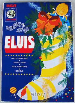 RARE Out Of Print? Elvis Presley Chante Avec FRENCH CHRISTMAS EP with BOOKLET