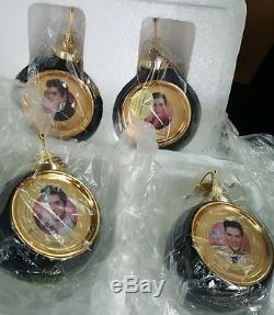 RARE Set of 12 Elvis Presley Sold Gold Bradford Edition Ornaments LOOK NICE