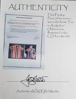 RARE! The King Of Rock Elvis Presley Remnant of His Screen Worn Shirt COA