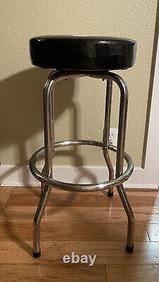 RARE-VINTAGE Elvis Presley Bar Stool 29 Tall Backless Chrome Finish Swivel Seat