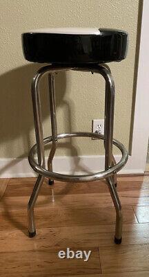 RARE-VINTAGE Elvis Presley Bar Stool 29 Tall Backless Chrome Finish Swivel Seat