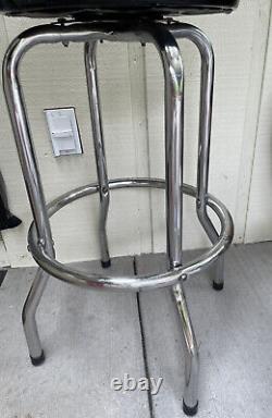 RARE-VINTAGE Elvis Presley Bar Stool 29 Tall Backless Chrome Finish Swivel Seat