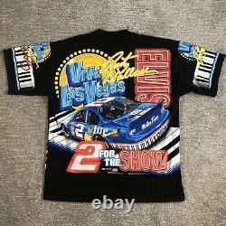 RARE VTG 1998 NASCAR Elvis Presley Rusty Wallace All Over Print T-Shirt XL