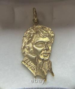 RARE Vintage 14k Yellow Gold Elvis Presley Portrait Bust Collector Charm Pendant
