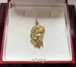RARE Vintage 14k Yellow Gold Elvis Presley Portrait Bust Collector Charm Pendant