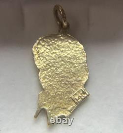 RARE Vintage 14k Yellow Gold Elvis Presley Portrait Bust Collector Charm Pendant