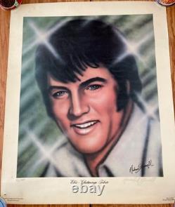 RARE Vintage 1978 Elvis Presley Art Print 42/1000 Michael Duval Finnell Signed