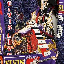 RARE Vintage 80 90 Elvis Presley All Over Print Bomber Tour Concert Jacket