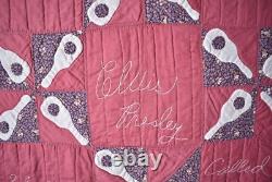 RARE Vintage Elvis Presley Guitar Applique Antique Commemorative Quilt