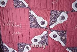 RARE Vintage Elvis Presley Guitar Applique Antique Commemorative Quilt