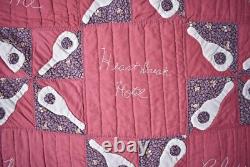 RARE Vintage Elvis Presley Guitar Applique Antique Commemorative Quilt