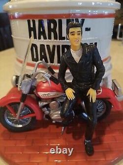 RARE Vintage Elvis Presley Harley-Davidson Cookie Jar Vandor Ltd Ed. Complete