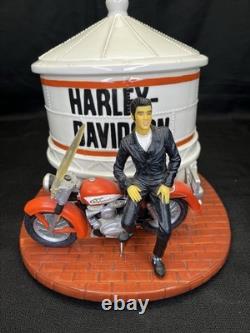 RARE Vintage Elvis Presley Harley-Davidson Cookie Jar Vandor Ltd Ed. Complete