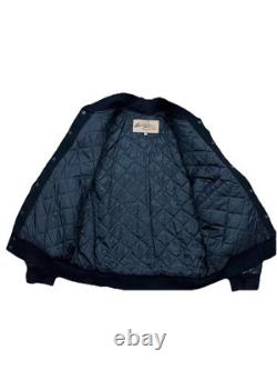 RARE! Vintage Elvis Presley Varsity Letterman Jacket Medium Black Wool Leather