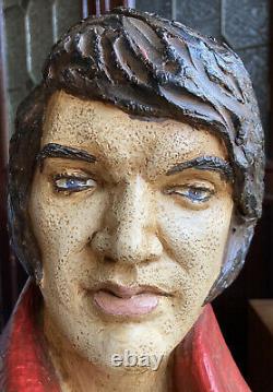 RARE Vintage Megna's 1977 Elvis Presley Chalkware Bust 14.5 Statue The King