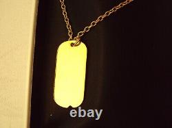 RARE! WITH BOX Vintage Elvis Presley Gold Dog Tag Pendant Necklace w BOX ##