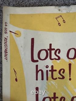 ROUSTABOUT Original 24 x 82 Silk Screen Banner 1964 ELVIS PRESLEY RARE