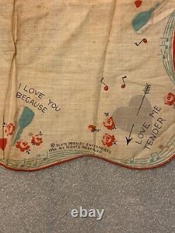 Rare 1956 Elvis Presley Ent. Souvenir Handkerchief Red Border 100% Original