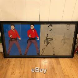 Rare Andy Warhol Double Elvis Presley Color to Negative Print Framed Elvis 1 & 2