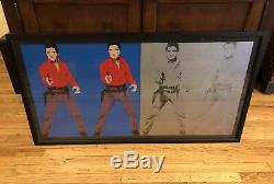 Rare Andy Warhol Double Elvis Presley Color to Negative Print Framed Elvis 1 & 2