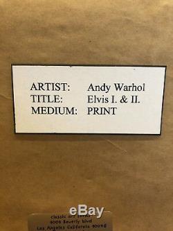 Rare Andy Warhol Double Elvis Presley Color to Negative Print Framed Elvis 1 & 2