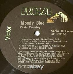 Rare Black Vinyl Edition Elvis Presley Moody Blue Record LP VG+
