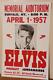 Rare Elvis Presley Memorial Auditorium Buffalo Ny April 1,1957 Concert Poster