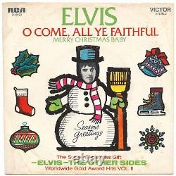 Rare ELVIS PRESLEY Merry Christmas Baby YELLOW LABEL PROMO 45 vg/ nm cond 1971