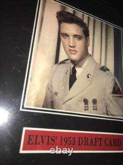 Rare ELVIS PRESLEY Military ARMY SERVICE Framed DRAFT CART Photo REPLIGRAPH 16T