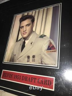 Rare ELVIS PRESLEY Military ARMY SERVICE Framed DRAFT CART Photo REPLIGRAPH 16T