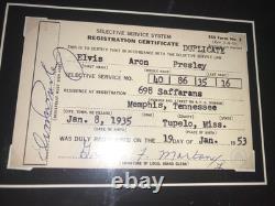Rare ELVIS PRESLEY Military ARMY SERVICE Framed DRAFT CART Photo REPLIGRAPH 16T