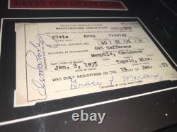Rare ELVIS PRESLEY Military ARMY SERVICE Framed DRAFT CART Photo REPLIGRAPH 16T