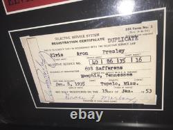 Rare ELVIS PRESLEY Military ARMY SERVICE Framed DRAFT CART Photo REPLIGRAPH 16T