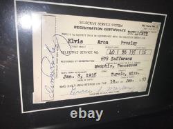 Rare ELVIS PRESLEY Military ARMY SERVICE Framed DRAFT CART Photo REPLIGRAPH 16T