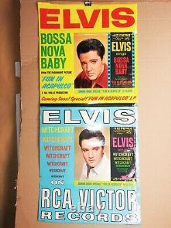 Rare ELVIS PRESLEY RECORD STORE ADVERTISING BANNER Bossa Nova/Witchcraft 45 1963