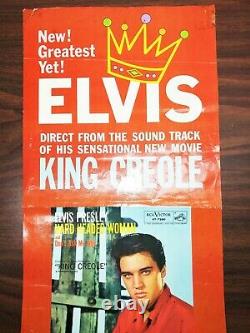 Rare ELVIS PRESLEY RECORD STORE ADVERTISING BANNER King Creole 45 EP + 7280 1958