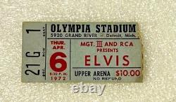 Rare Elivs Presley 1972 Concert Ticket Stub Olympia Stadium Detroit Michigan