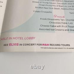 Rare Elvis Presley 1975 Svenia Menu Dinner Show