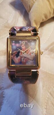 Rare Elvis Presley Art Cuff Watch The King of RockNRoll The Bradford Exchange