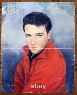 Rare Elvis Presley Autographed Poster Signed To DJ Johnny Rion St Louis