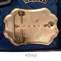 Rare Elvis Presley Belt Buckle Lot of 5 CPI 77 Vintage Collector Set with Case