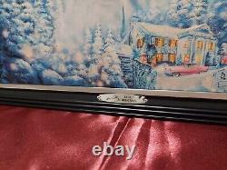 Rare Elvis Presley Blue Christmas Illuminated Muscial Canvas With Music 12x20
