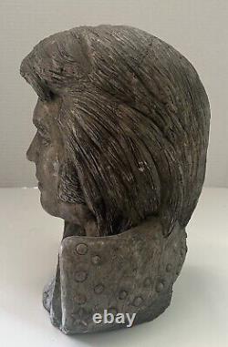 Rare Elvis Presley Bust Sculptor signed Mike Makras 15, 44lbs LARGE Heavy 1977