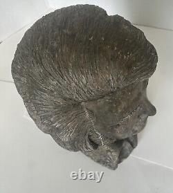 Rare Elvis Presley Bust Sculptor signed Mike Makras 15, 44lbs LARGE Heavy 1977