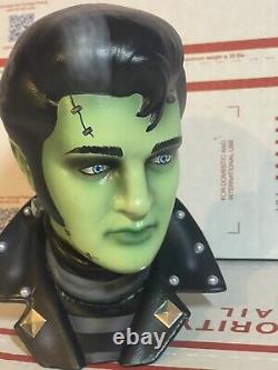 Rare Elvis Presley Ceramic Bust Statue Frankenstein Jailhouse Rock 1/1 Signed